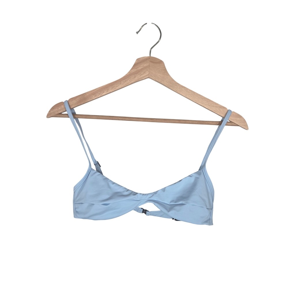 HAIGHT Monica Bikini Top Womens M NWT Celeste Blue Cutout Adjustable Swim